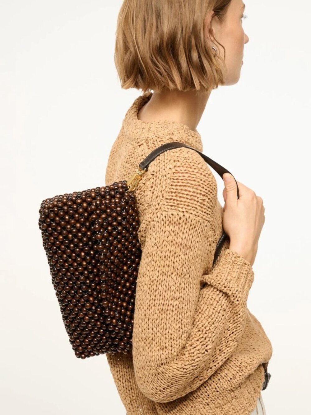 Staud Timmy Shoulder Bag in Dark Brown - Picture 6 of 13